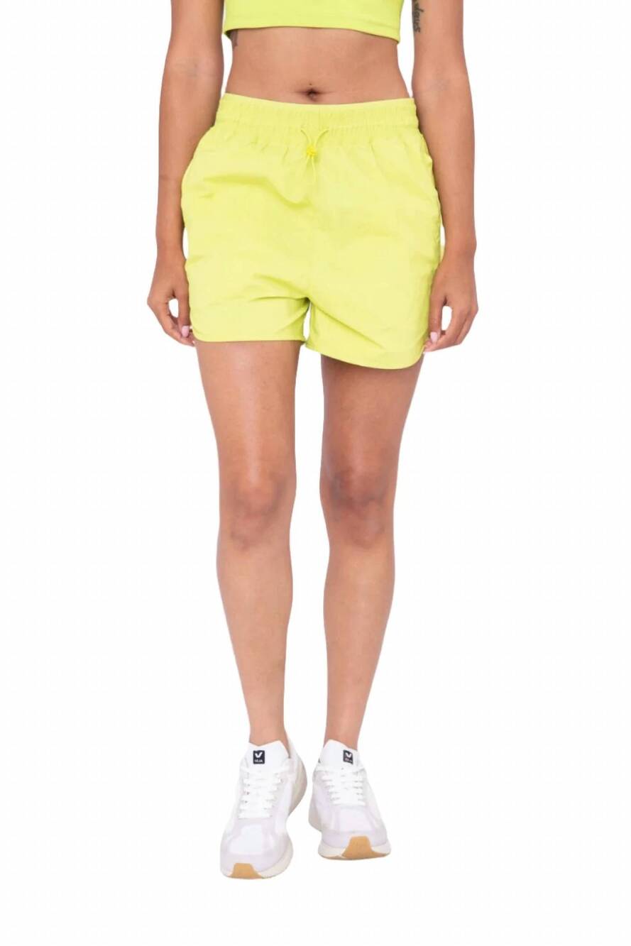 NEW MONO B drawstring fitness short in neon lime